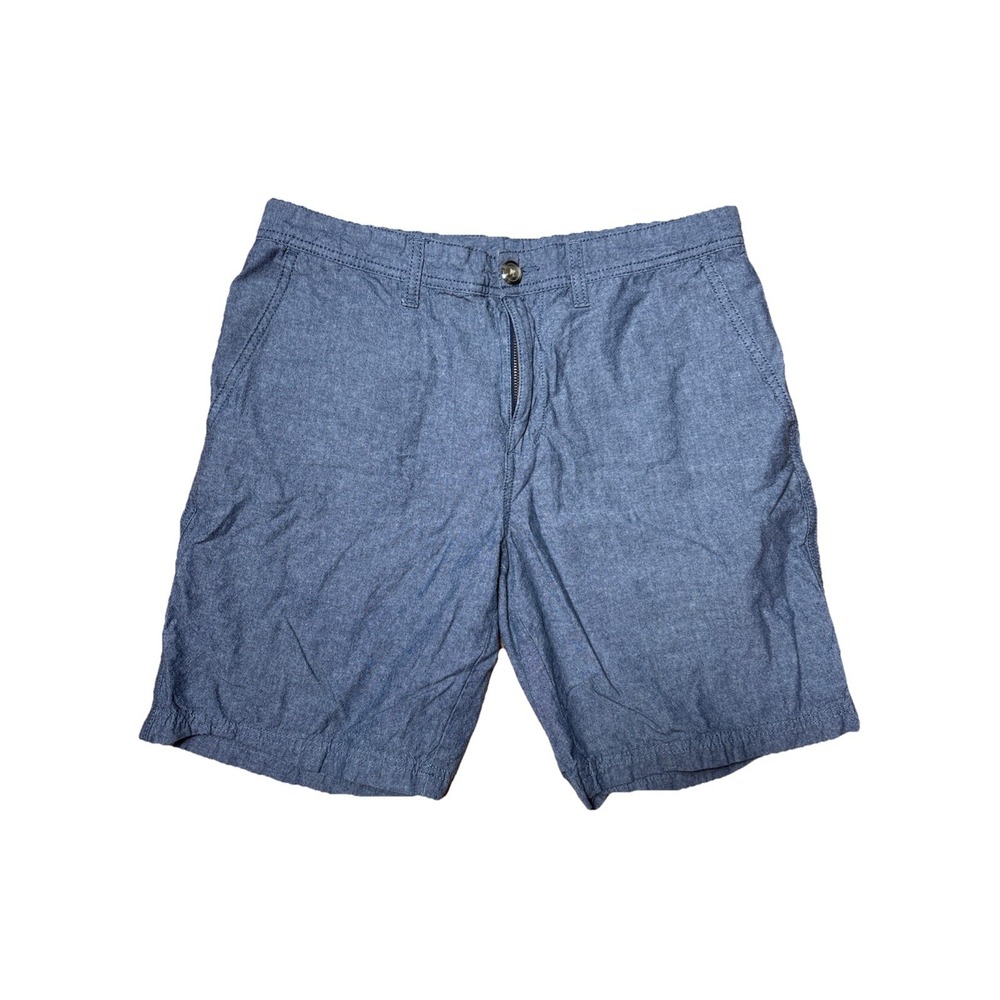 Wallin & Bros. Shorts Blue Chambray Flat Front Mens Size 33